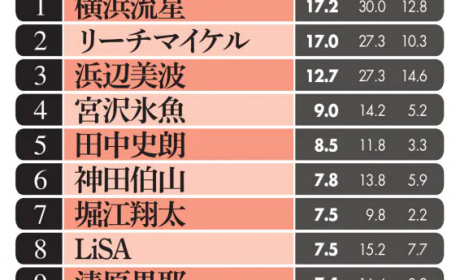 2020日本艺人影响力排行榜之人气飙升爆红篇 横滨流星排名第一